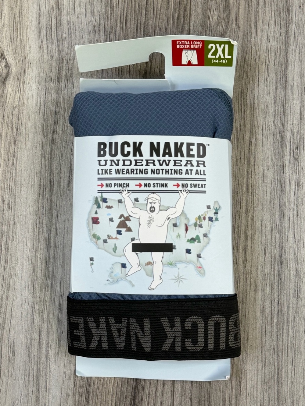 Duluth Trading Buck Naked Extra Long Boxer Briefs Blue Mirage Mens 2XL 44-46 NEW